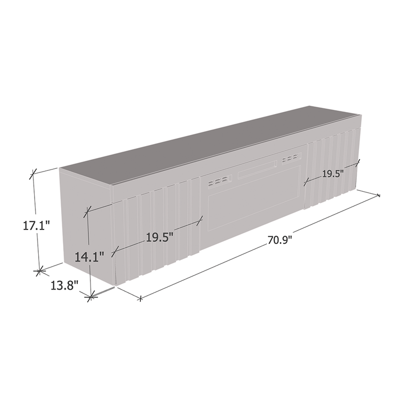 Knoxville WH-EF Floating Fireplace TV Stand dimensions diagram