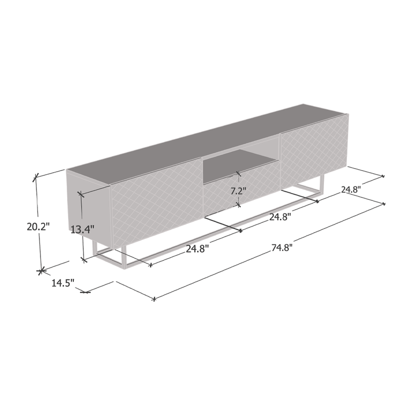 Lattice 01 TV Stand dimensions diagram