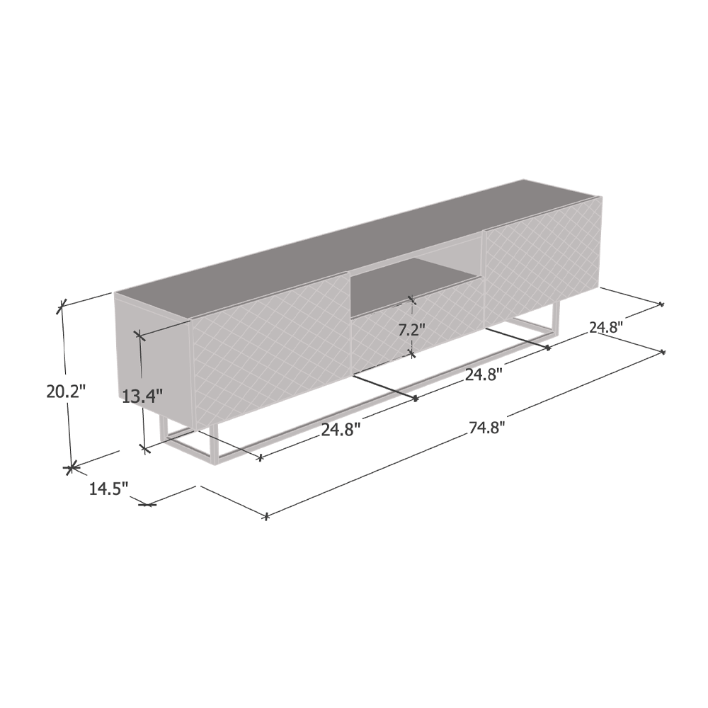 Lattice 01 75" TV Stand - Meble Furniture