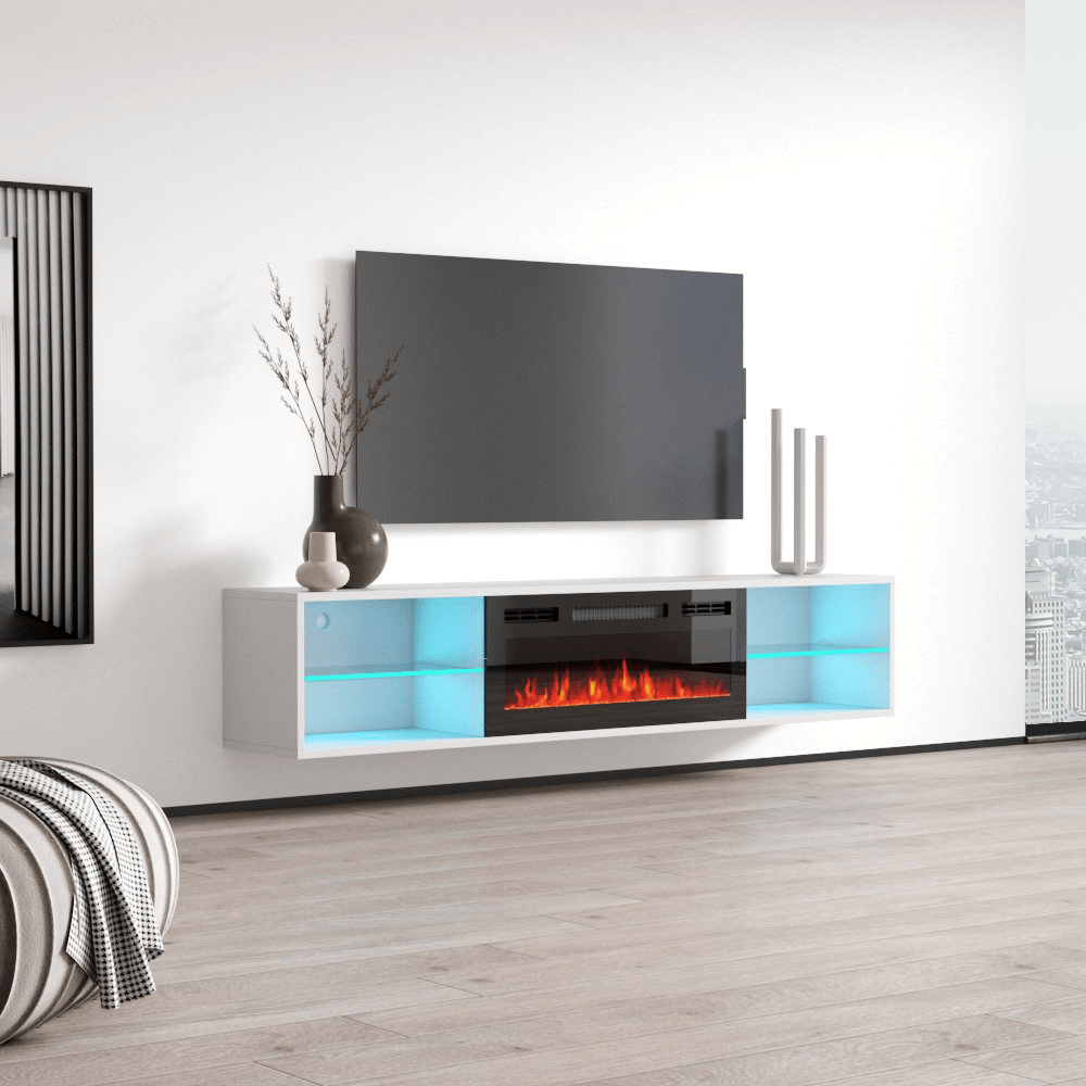 Lima EF Wall Mounted Electric Fireplace 72" TV Stand - Meble Furniture