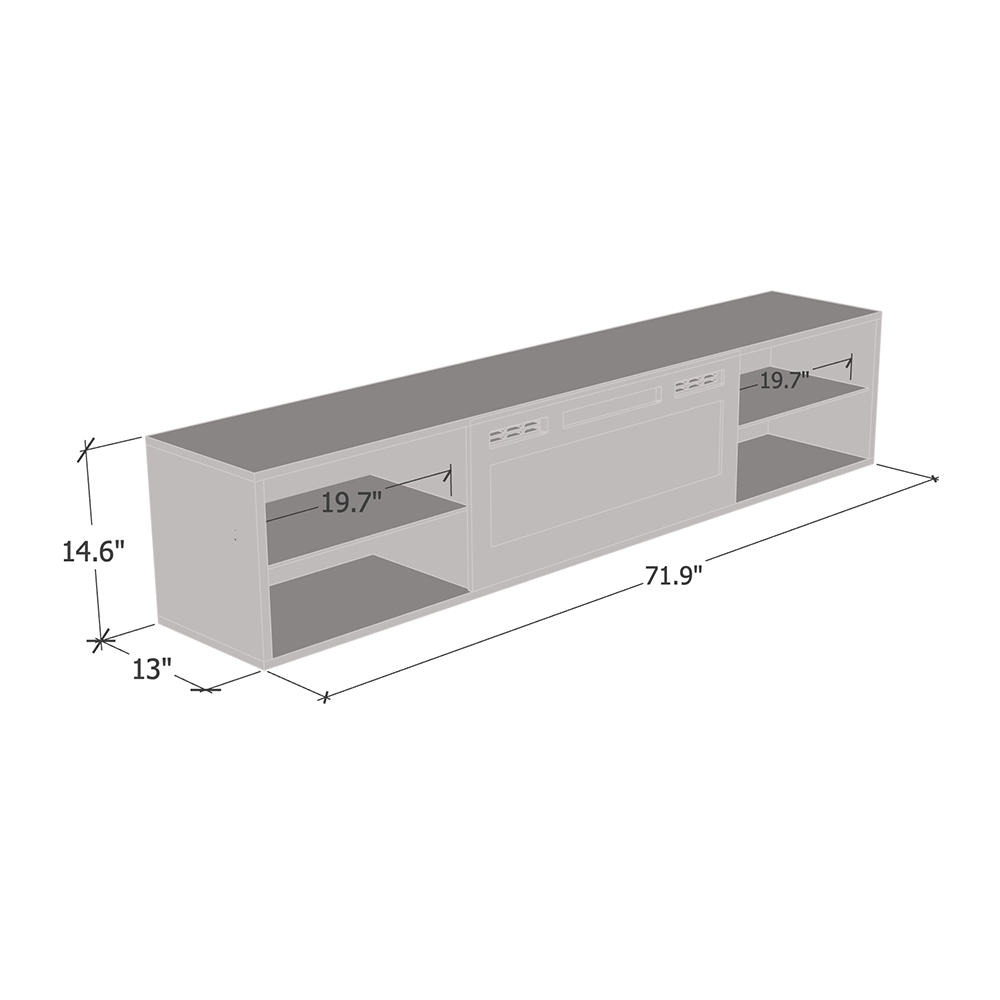 Lima EF Wall Mounted Electric Fireplace 72" TV Stand - Meble Furniture