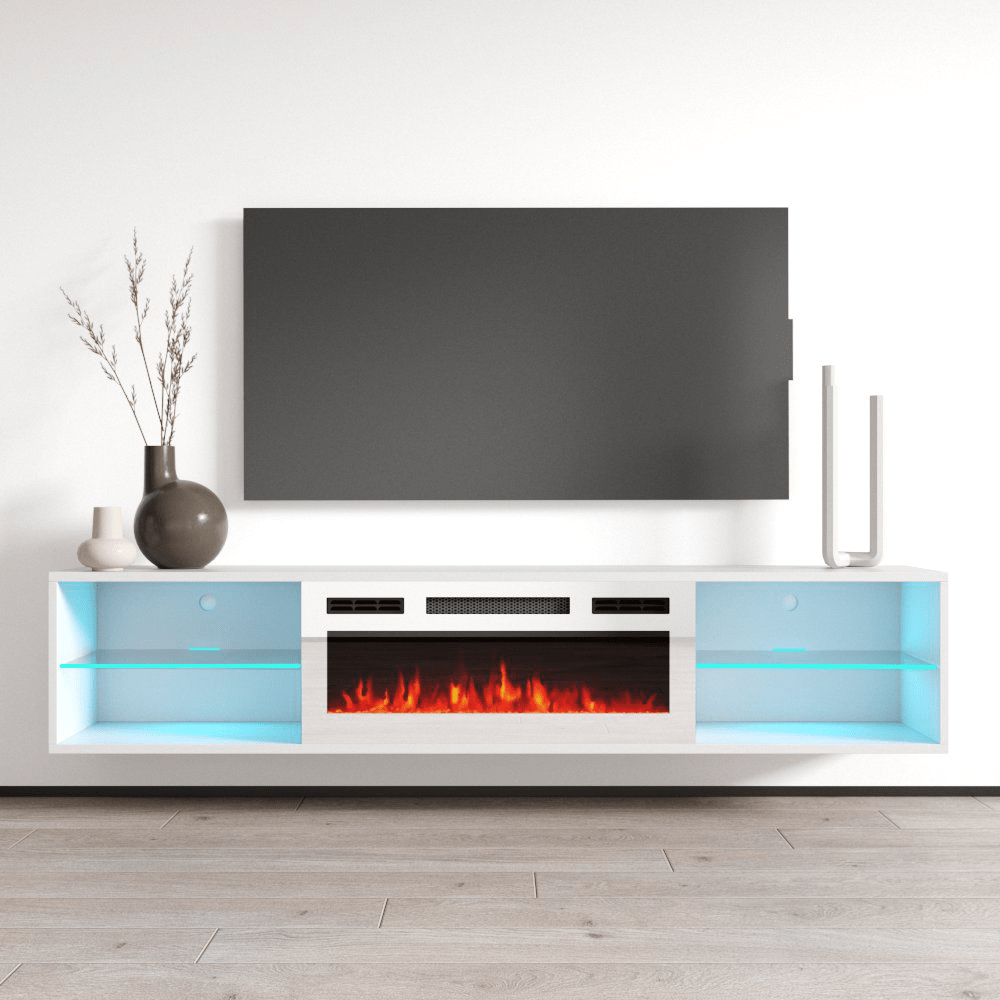 Lima WH-EF Wall Mounted Electric Fireplace 72" TV Stand - Meble Furniture