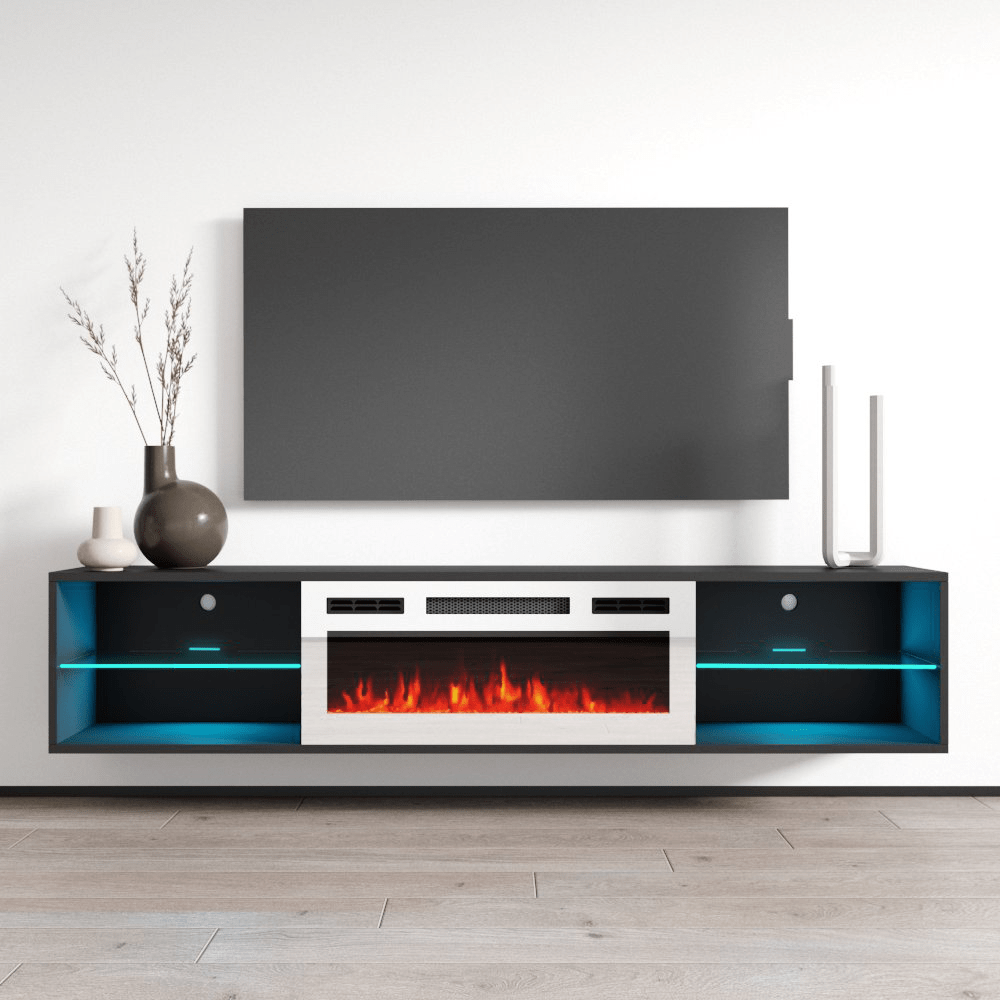 Lima WH-EF Wall Mounted Electric Fireplace 72" TV Stand - Meble Furniture