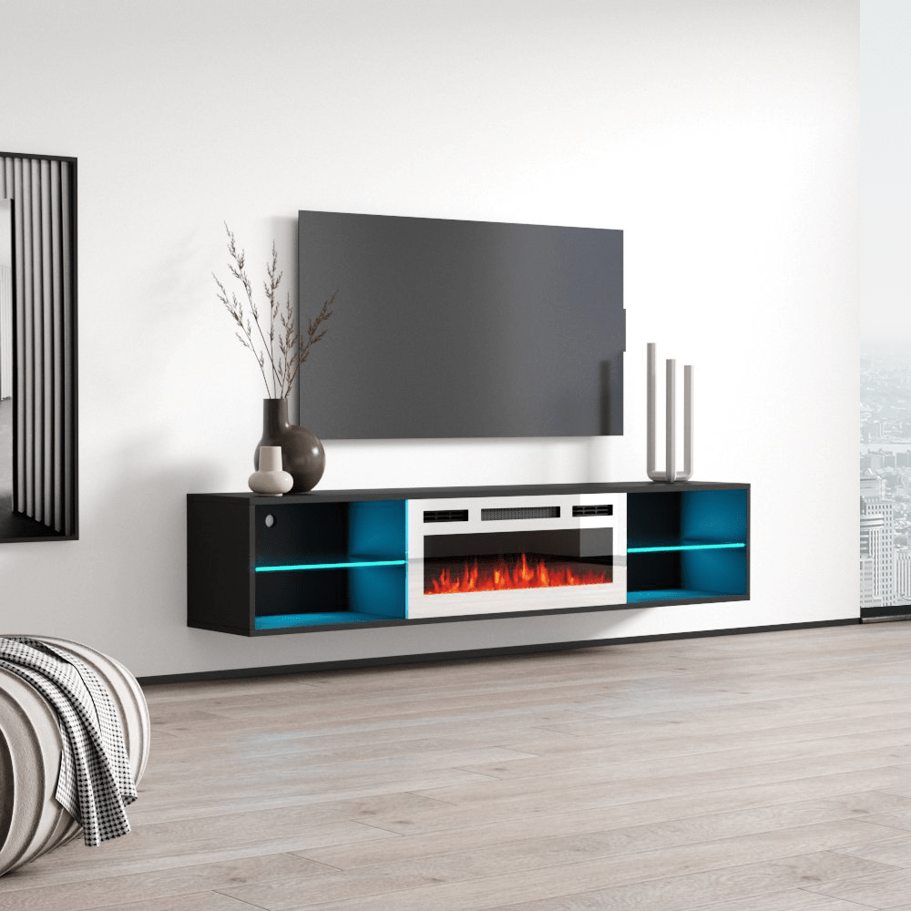 Lima WH-EF Wall Mounted Electric Fireplace 72" TV Stand - Meble Furniture