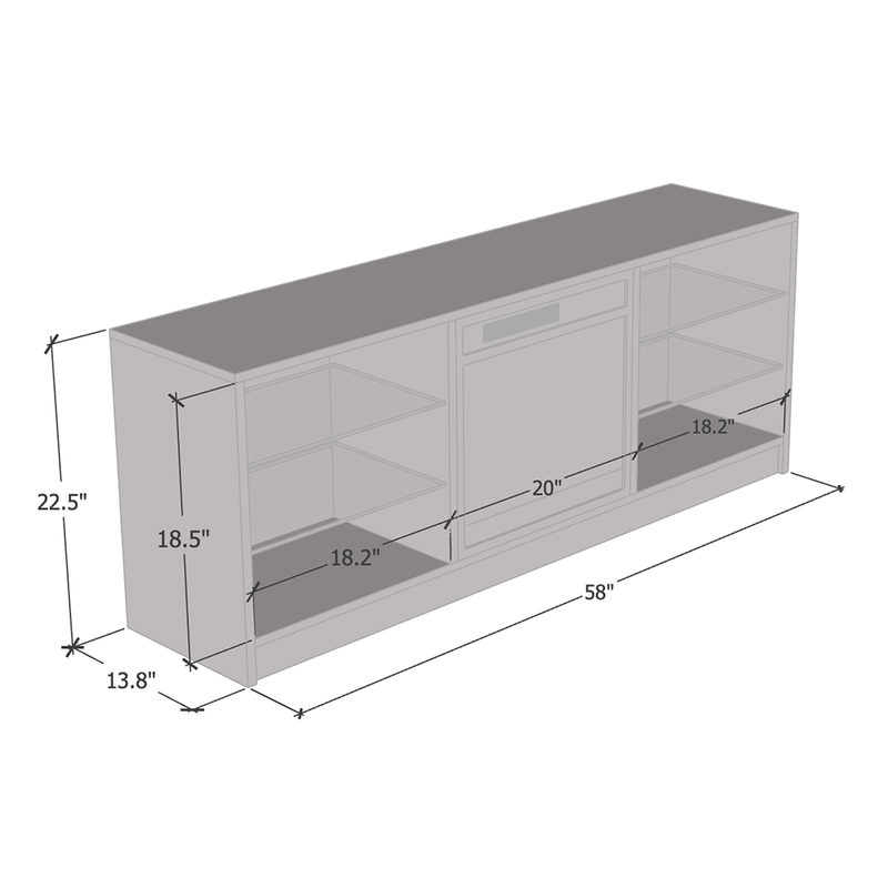 Manhattan Fireplace TV Stand dimensions diagram
