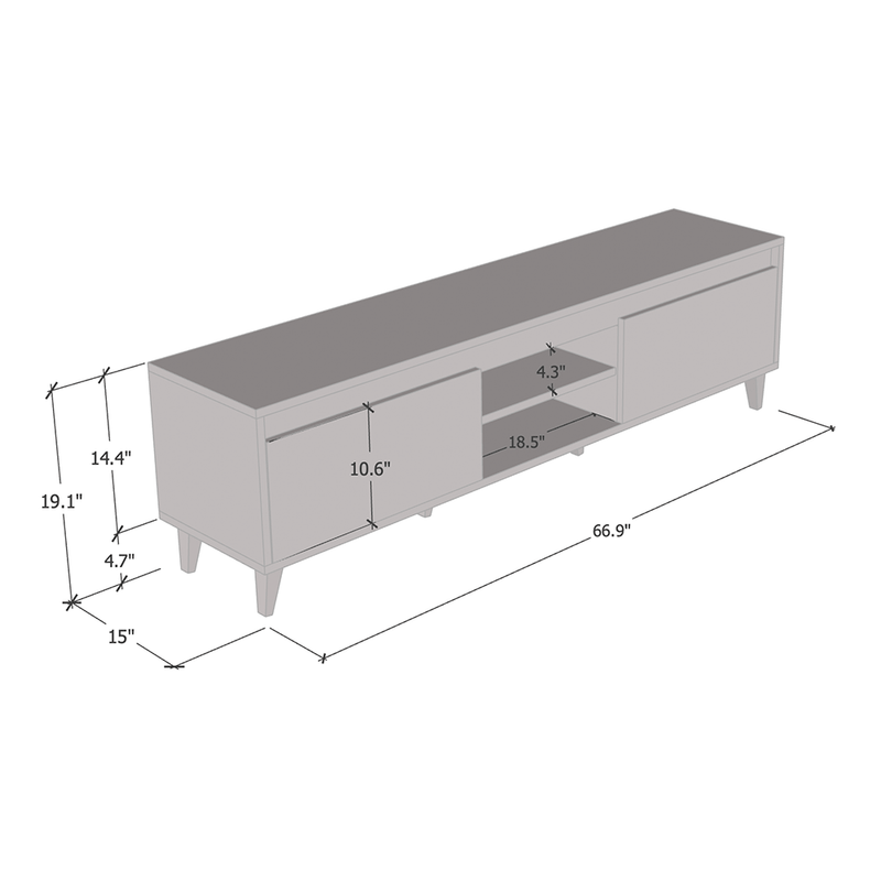 Nord II TV Stand dimensions diagram