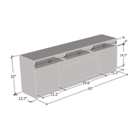 Reno WH05 Electric Fireplace 63" TV Stand - Meble Furniture