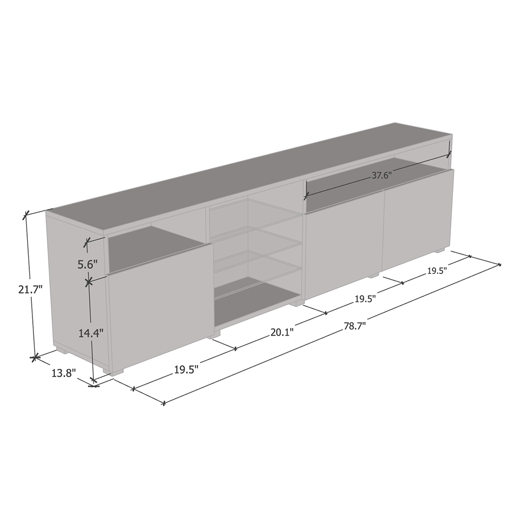 Roma 79" TV Stand - Meble Furniture