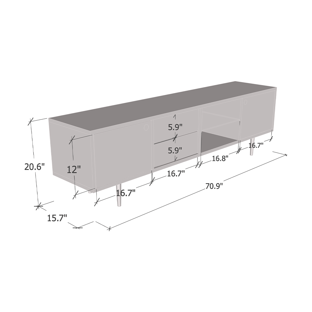 Rose 01 71" TV Stand - Meble Furniture
