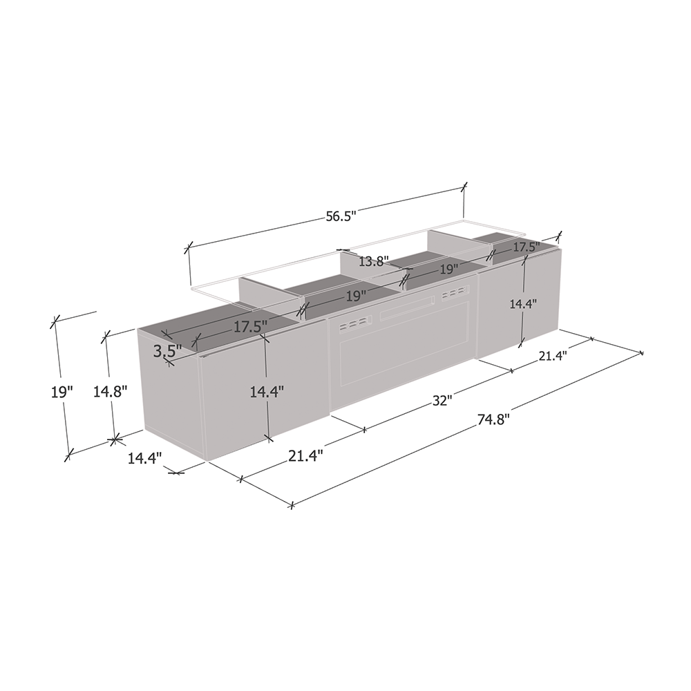 Rova EF Electric Fireplace 75" TV Stand - Meble Furniture