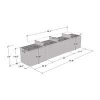 Rova EF Electric Fireplace 75" TV Stand - Meble Furniture
