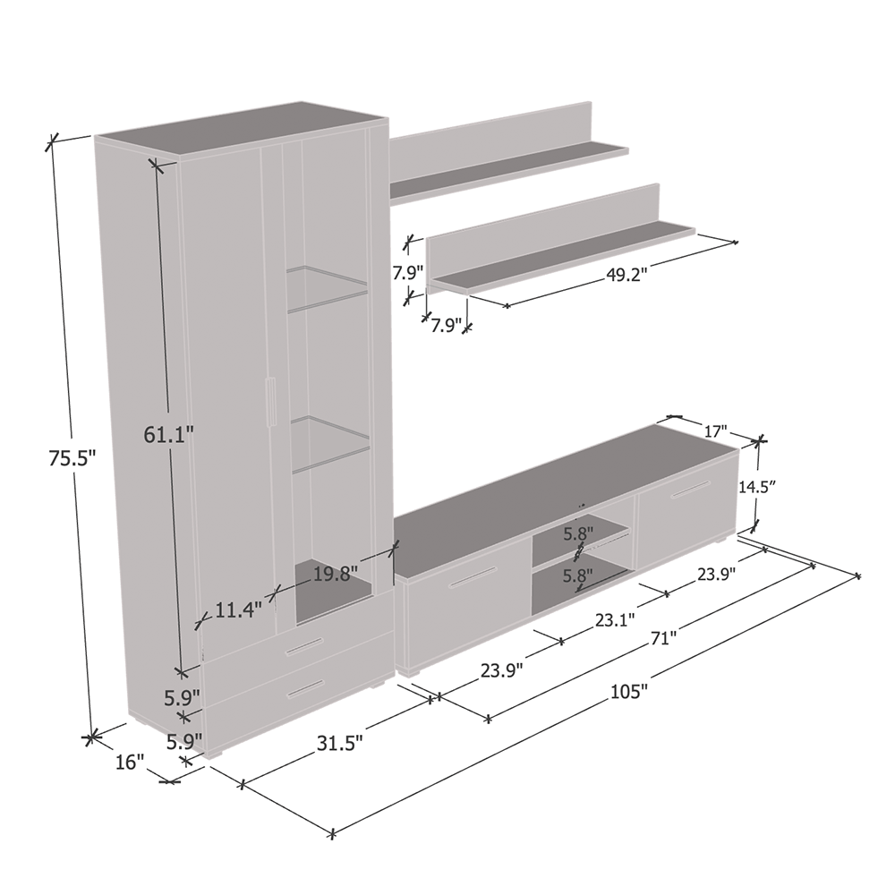 Soho 8 Entertainment Center - Meble Furniture