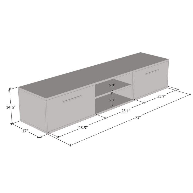 Soho S3 TV Stand dimensions diagram