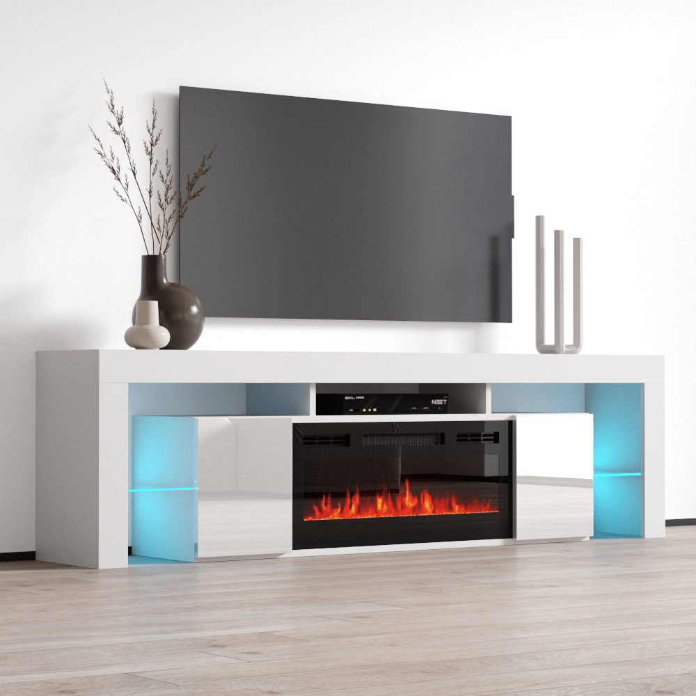 Soleo BL-EF Electric Fireplace 79" TV Stand - Meble Furniture