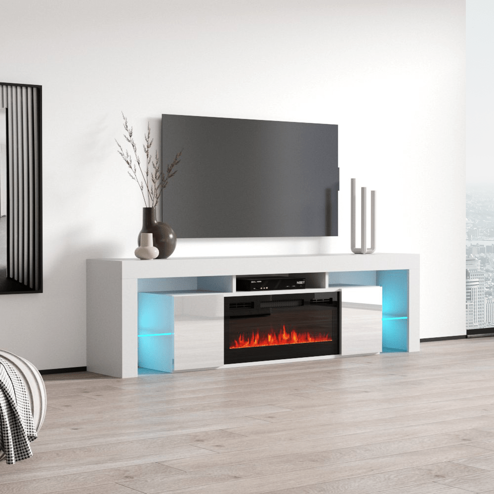 Soleo BL-EF Electric Fireplace 79" TV Stand - Meble Furniture