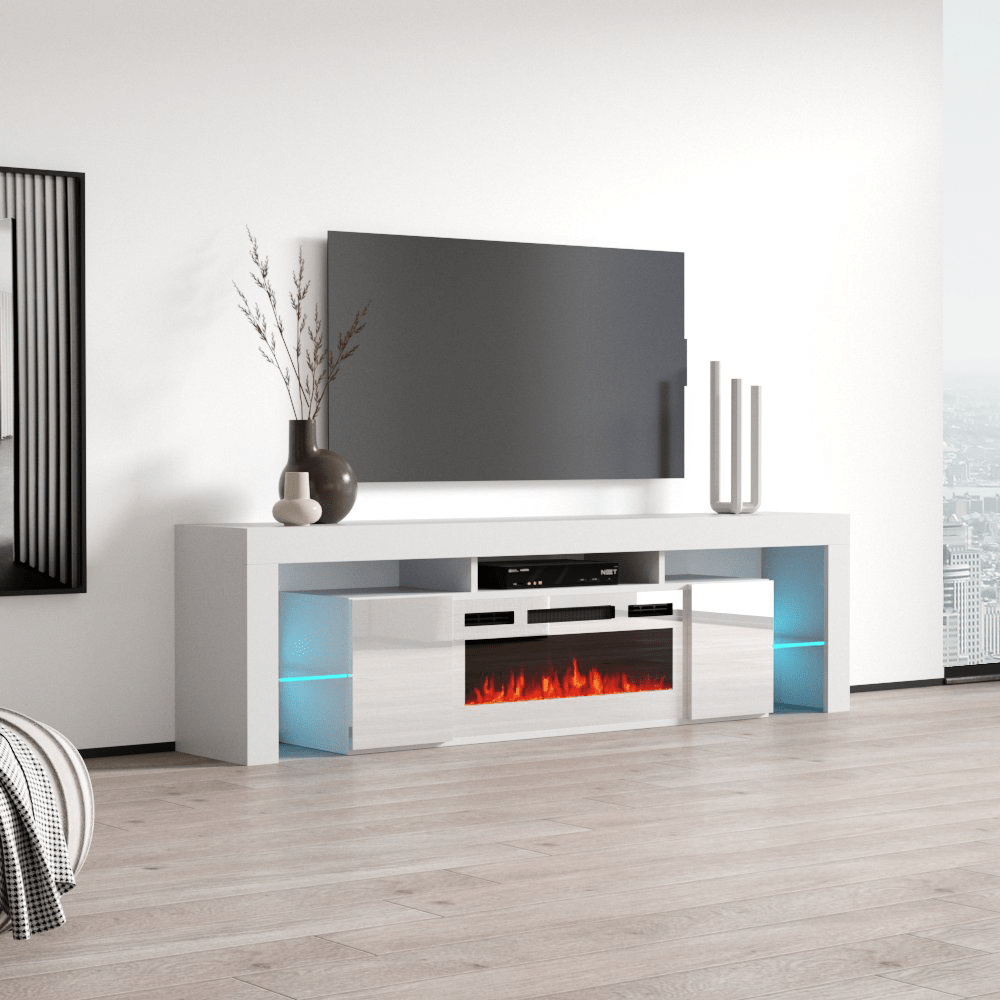 Soleo WH-EF Electric Fireplace 79" TV Stand - Meble Furniture