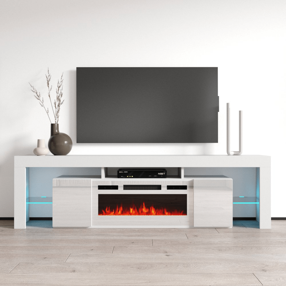 Soleo WH-EF Electric Fireplace 79" TV Stand - Meble Furniture