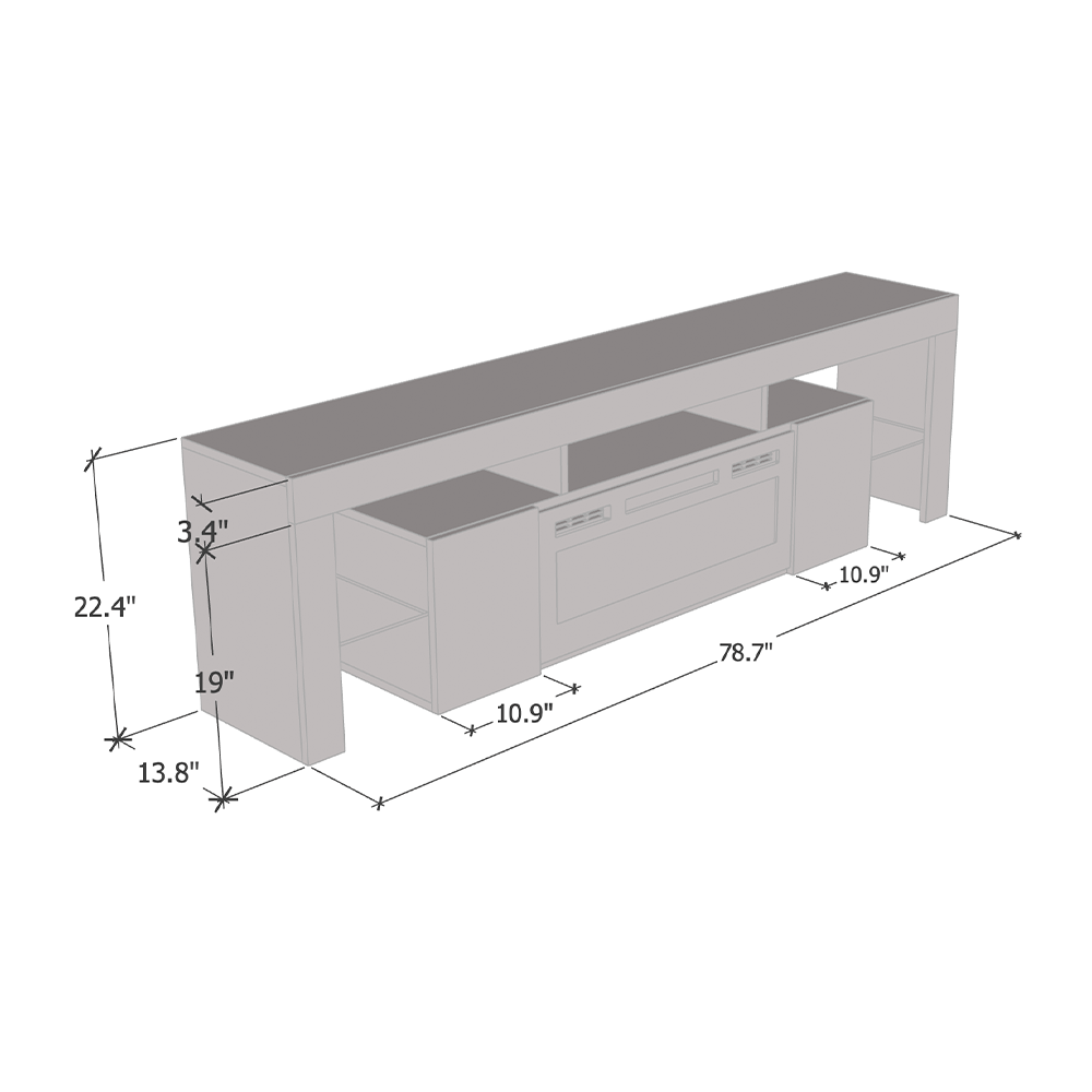 Soleo WH-EF Electric Fireplace 79" TV Stand - Meble Furniture