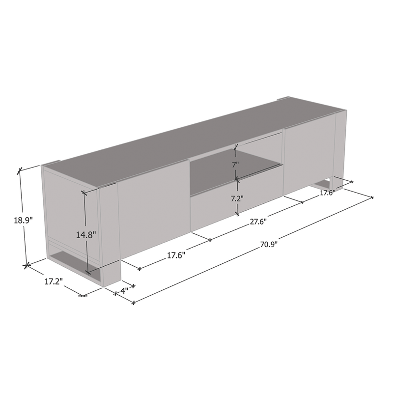 Woody TV Stand dimensions diagram