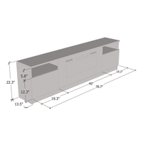 York WH02 Electric Fireplace 79" TV Stand - Meble Furniture