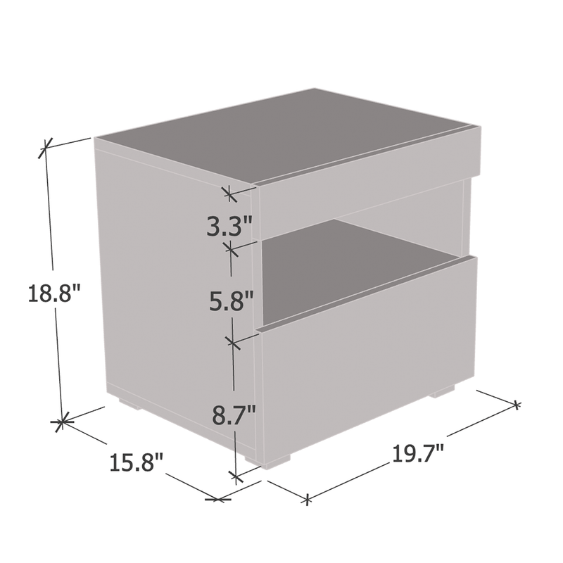 Viv Floating Nightstand dimensions diagram