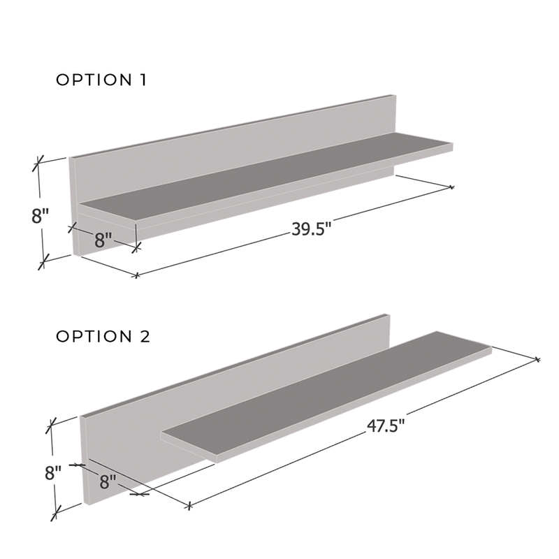 Fly Type-MX Floating Shelves dimensions diagram