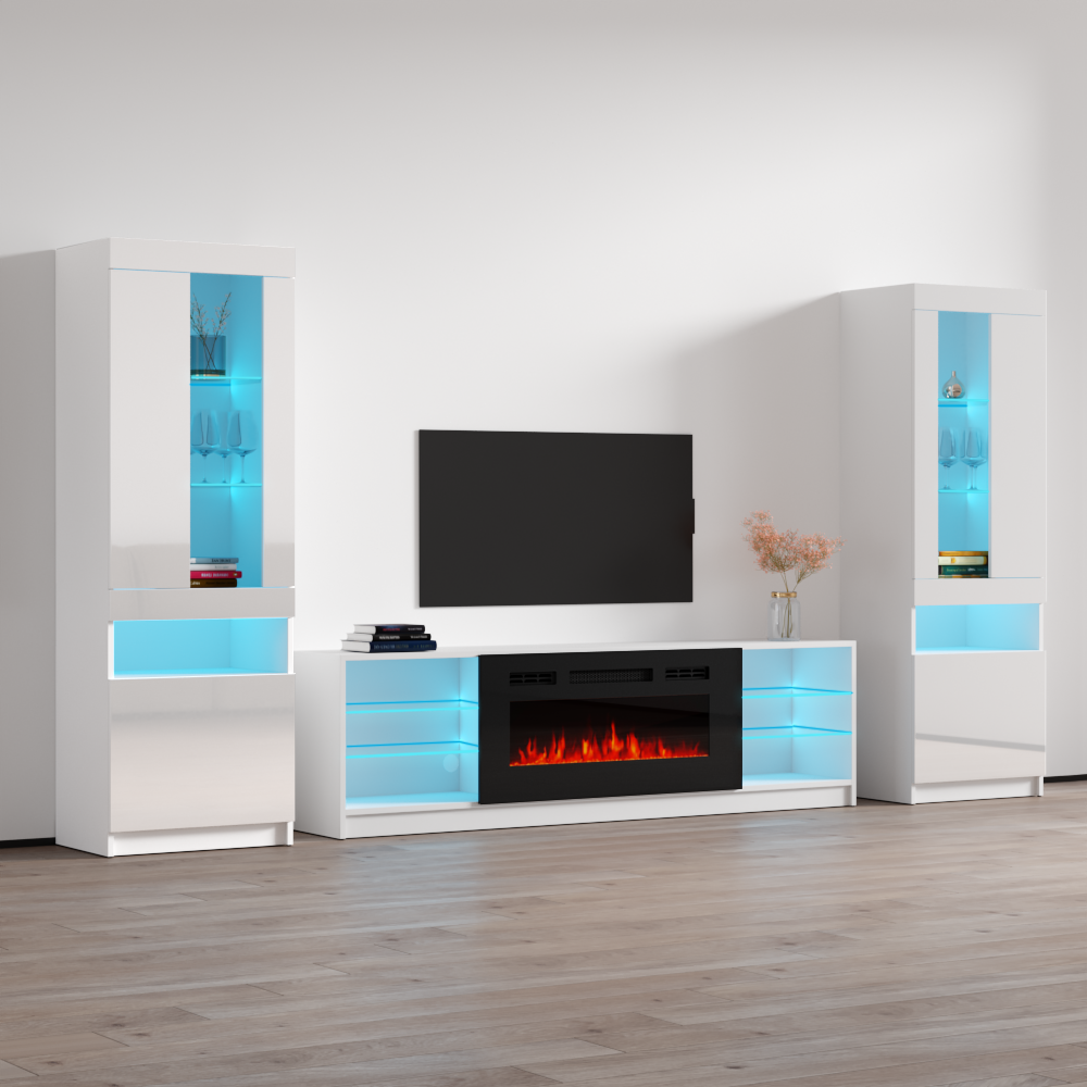 Boston 01 Fireplace Entertainment Center - Meble Furniture