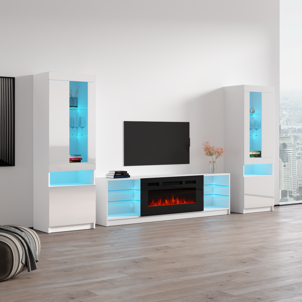 Boston 01 Fireplace Entertainment Center - Meble Furniture