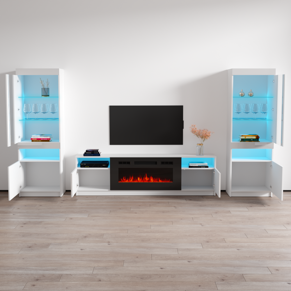York 02 Fireplace Entertainment Center - Meble Furniture